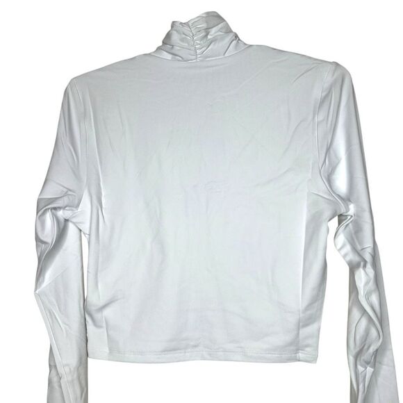 NEW Susana Monaco Square Wire Long Sleeve Crop Top Sugar Large - Picture 6 of 13